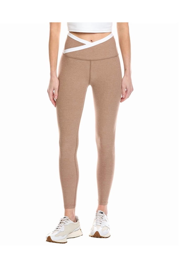 womens Spacedye Outlines High Waisted 24in Midi Legging, m, Brown