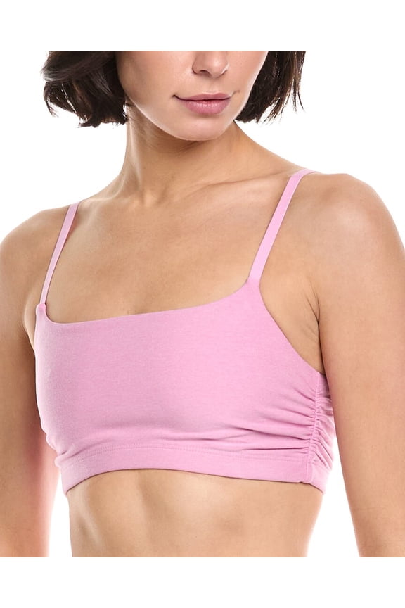 womens Spacedye Raise The Barre Shirred Bra, XL, Pink