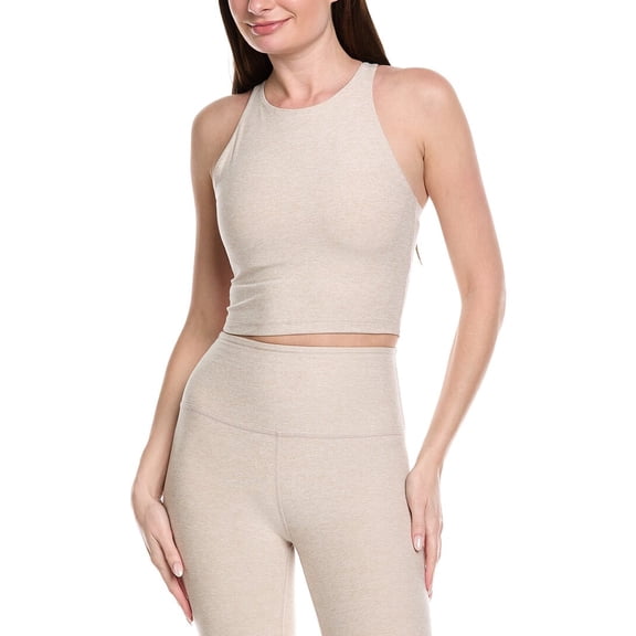 Beyond Yoga womens Spacedye Refocus Cropped Tank, XL, Brown