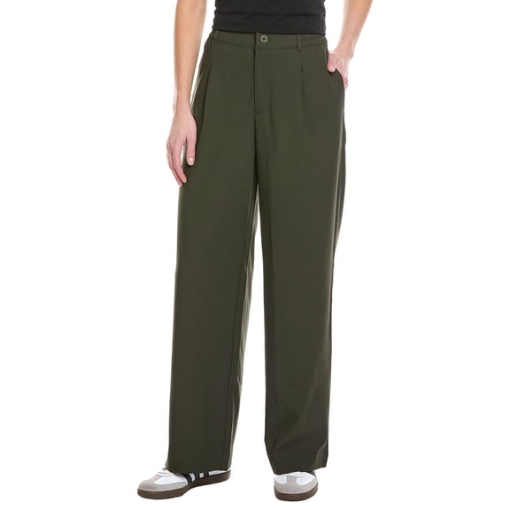 Beyond Yoga womens Status Pleated 31in Wide Leg Trouser, XL, Green