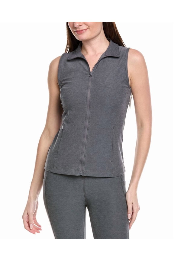 womens Venice Zip-Front Vest, l, Gray