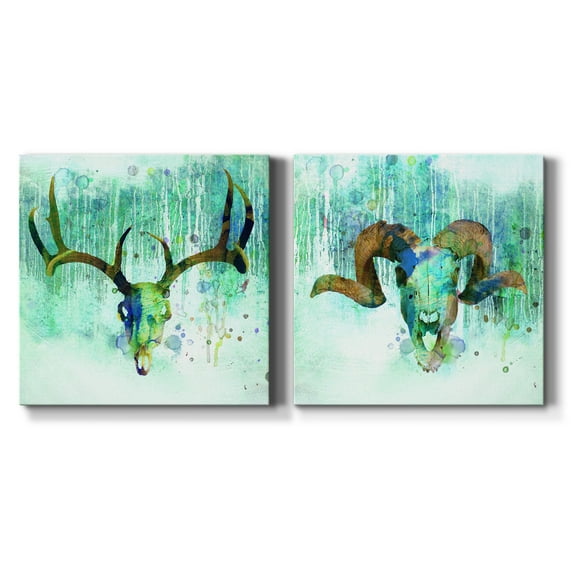 Beyond the Forest I - Premium Gallery Wrapped Canvas - Ready to Hang Set of 2 - 10 x 10 Each