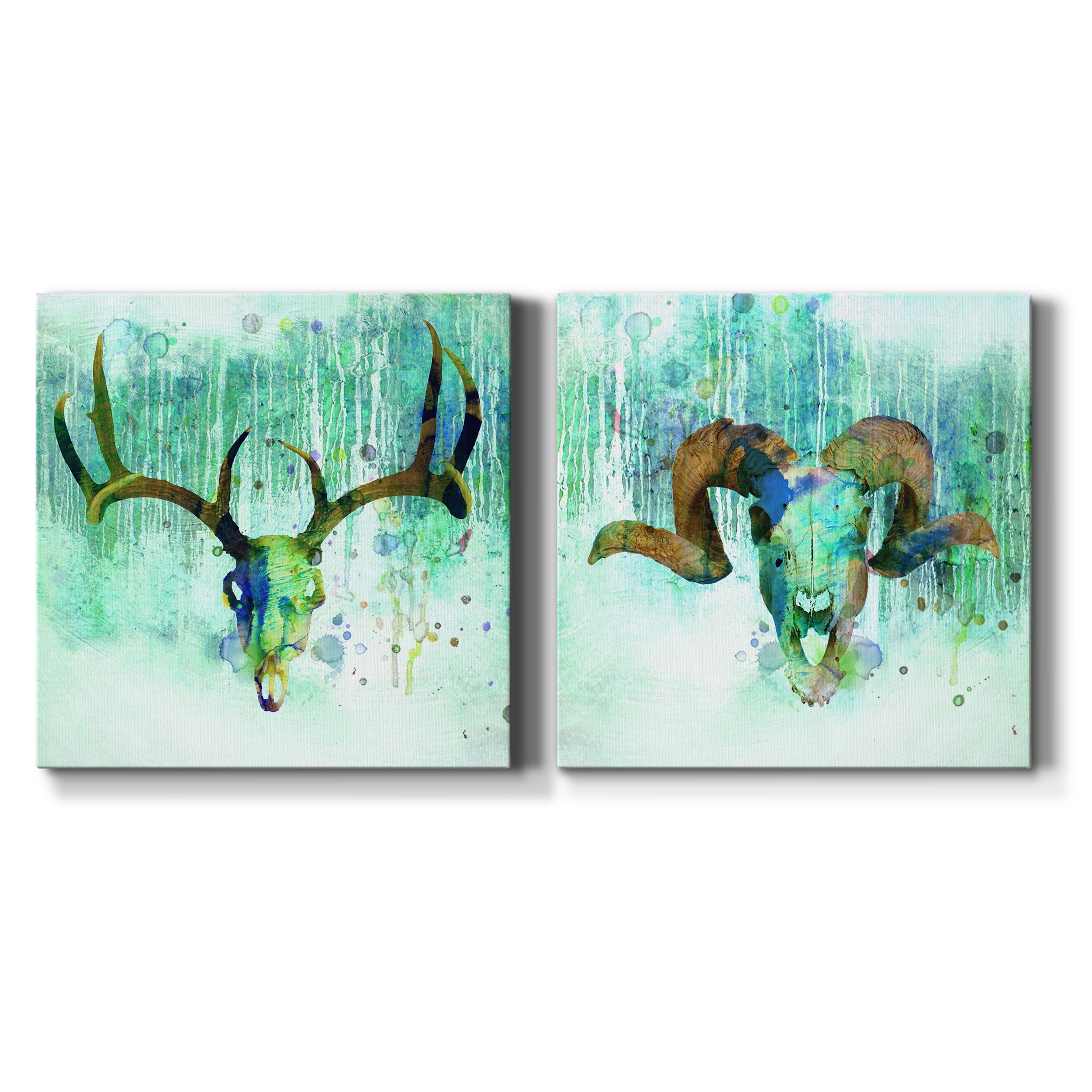 Beyond the Forest I - Premium Gallery Wrapped Canvas - Ready to Hang Set of 2 - 24 x 24 Each