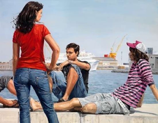 Beyond the docks Canvas Art - Michele Del Campo (22 x 28)