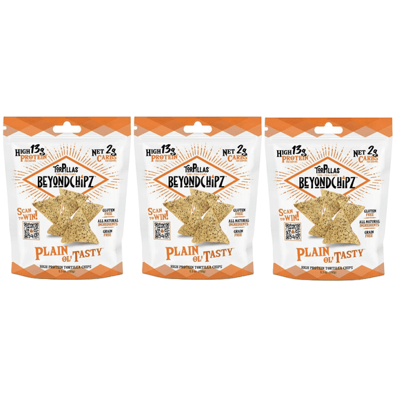 BeyondChipz High Protein Torpillas - Plain Ol' Tasty Size: 3 Bags