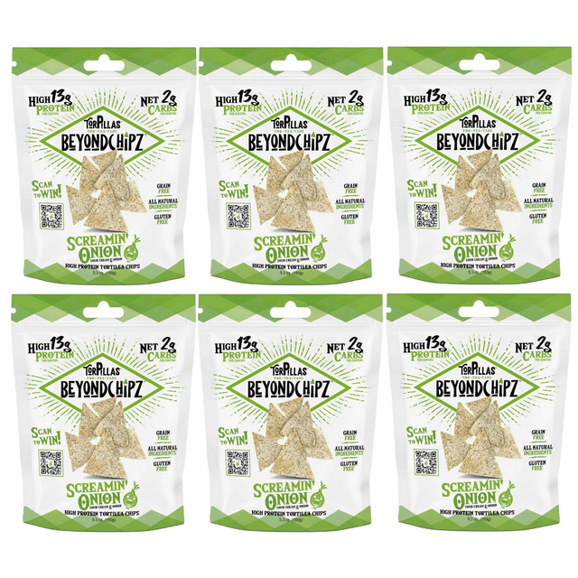BeyondChipz High Protein Torpillas - Screamin' Onion Size: 6 Bags