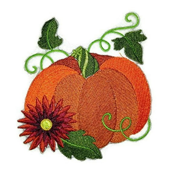 BeyondVision Custom And Unique Autumn Elegance Pumpkin Embroidered Iron on/Sew patch [3.51"3.89"]