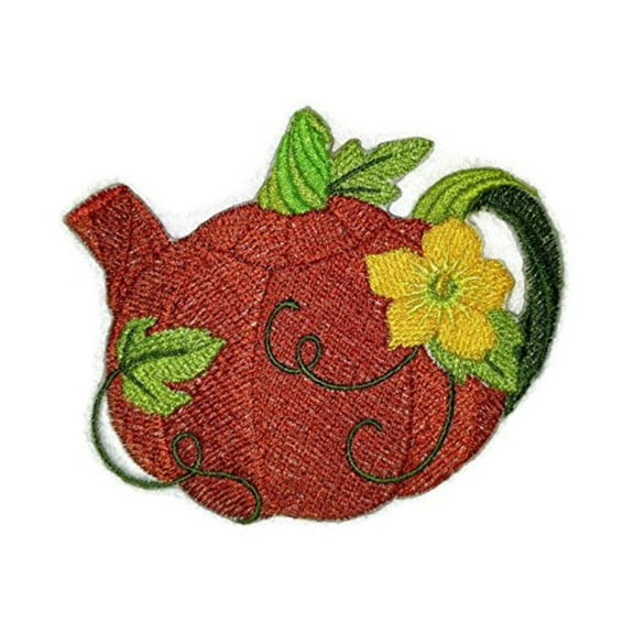 BeyondVision Custom And Unique Autumn Elegance Teapot Embroidered Iron on/Sew patch [4"3.3"]