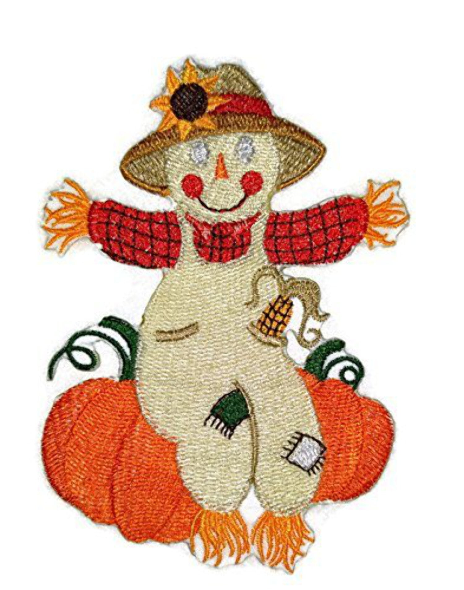 BeyondVision Custom And Unique Happy Halloween [ Autumn Scarecrow ] Embroidered Iron on/Sew patch [5.5x4]