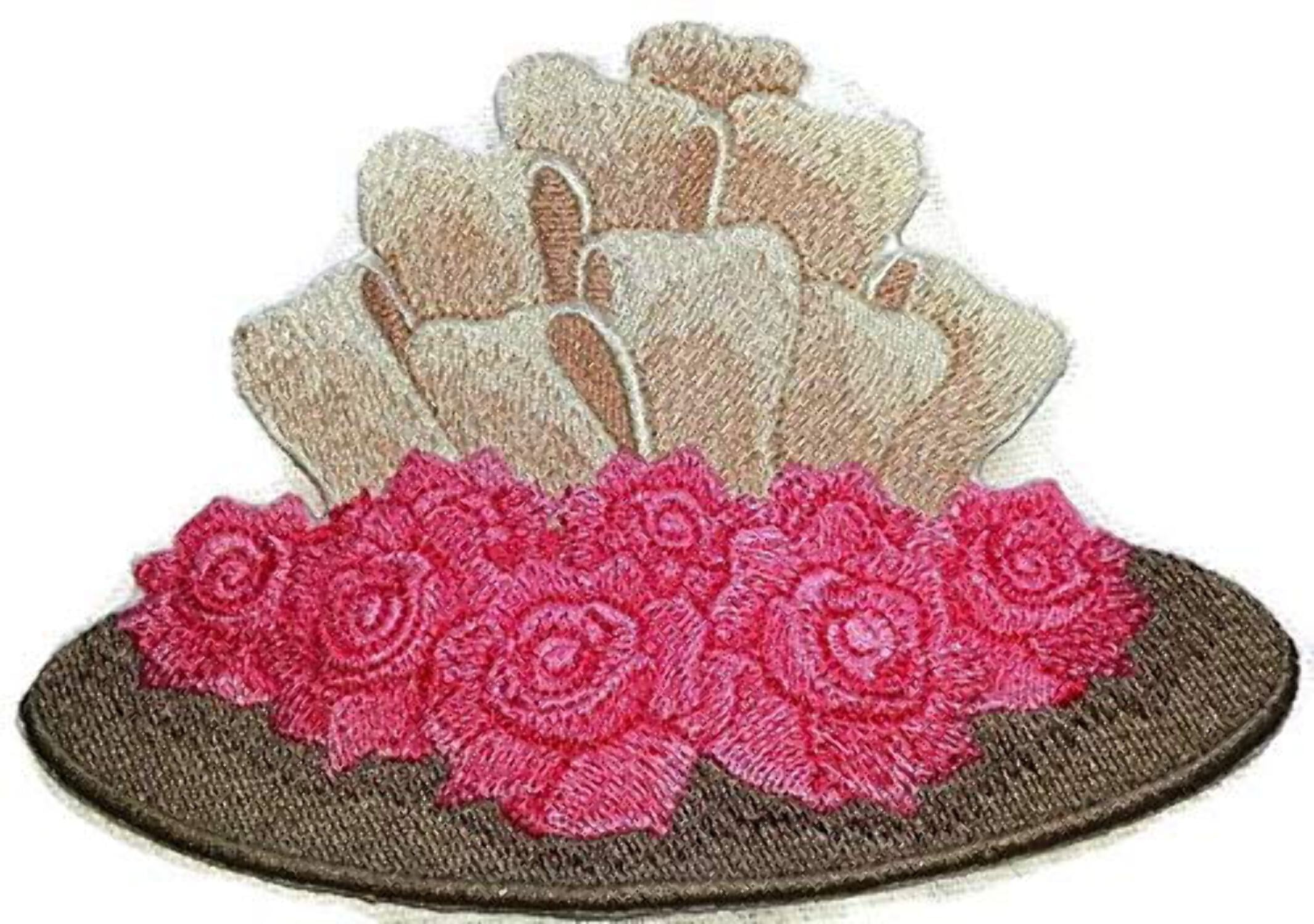 BeyondVision Custom And Unique Victorian Hats[Victorian Hat And Roses] Embroidered Iron on/Sew patch [5.43" 4.44"]