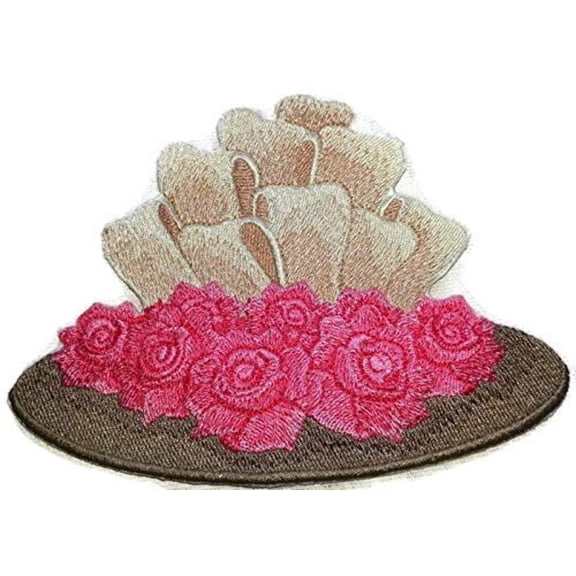 BeyondVision Custom And Unique Victorian Hats[Victorian Hat And Roses] Embroidered Iron on/Sew patch [5.43" 4.44"]