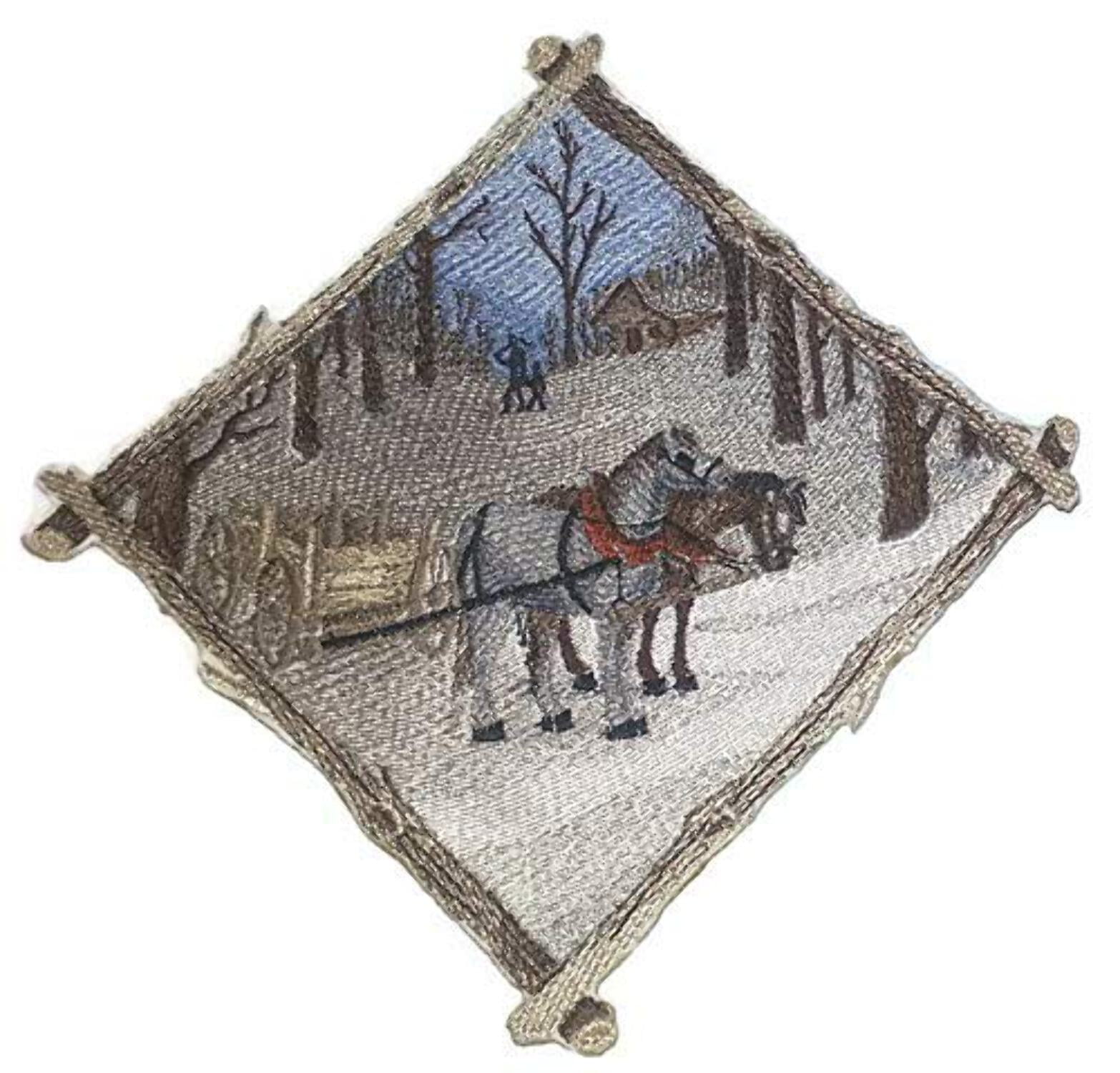 BeyondVision Custom And Unique Winter Bonanza [Winter horse Diamond ] Embroidered Iron on/Sew patch [7" 7"]
