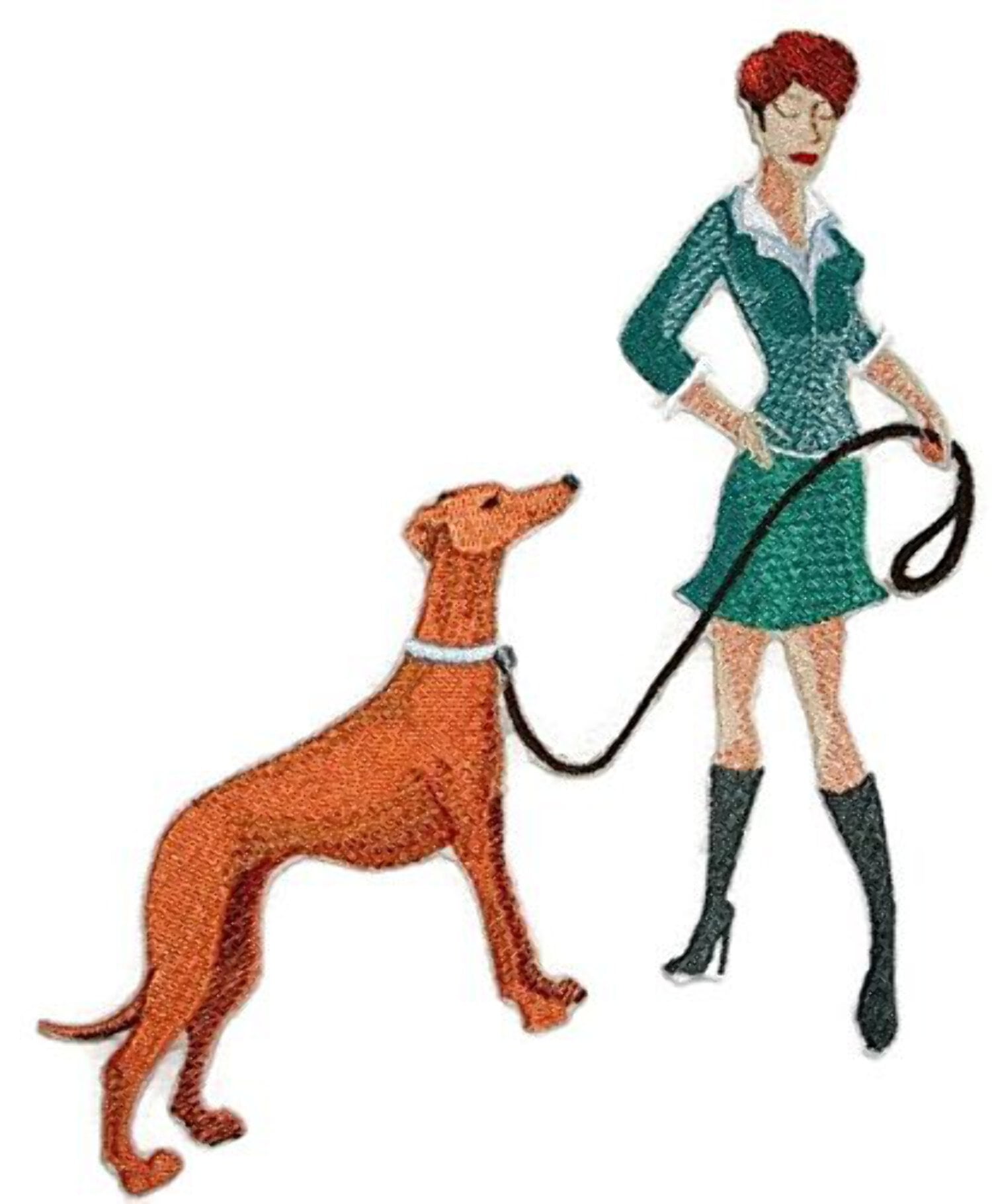 BeyondVision Custom Dog [Fashionista and Greyhound ] Embroidered Iron On/Sew Patch [7" x 6"]