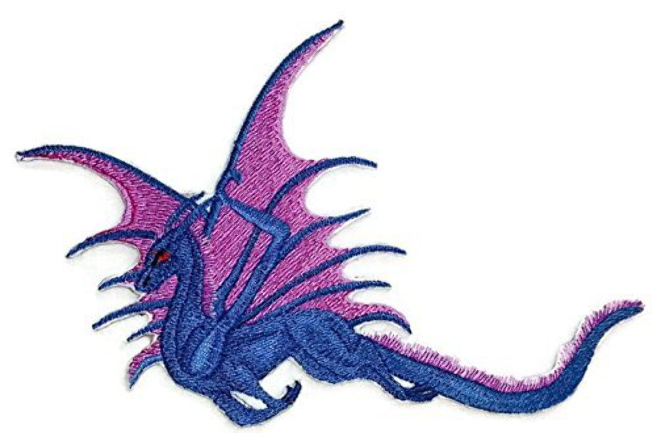BeyondVision Custom Purple Flying Dragon Embroidered Iron on/Sew Patch [6.5" 5.5"]