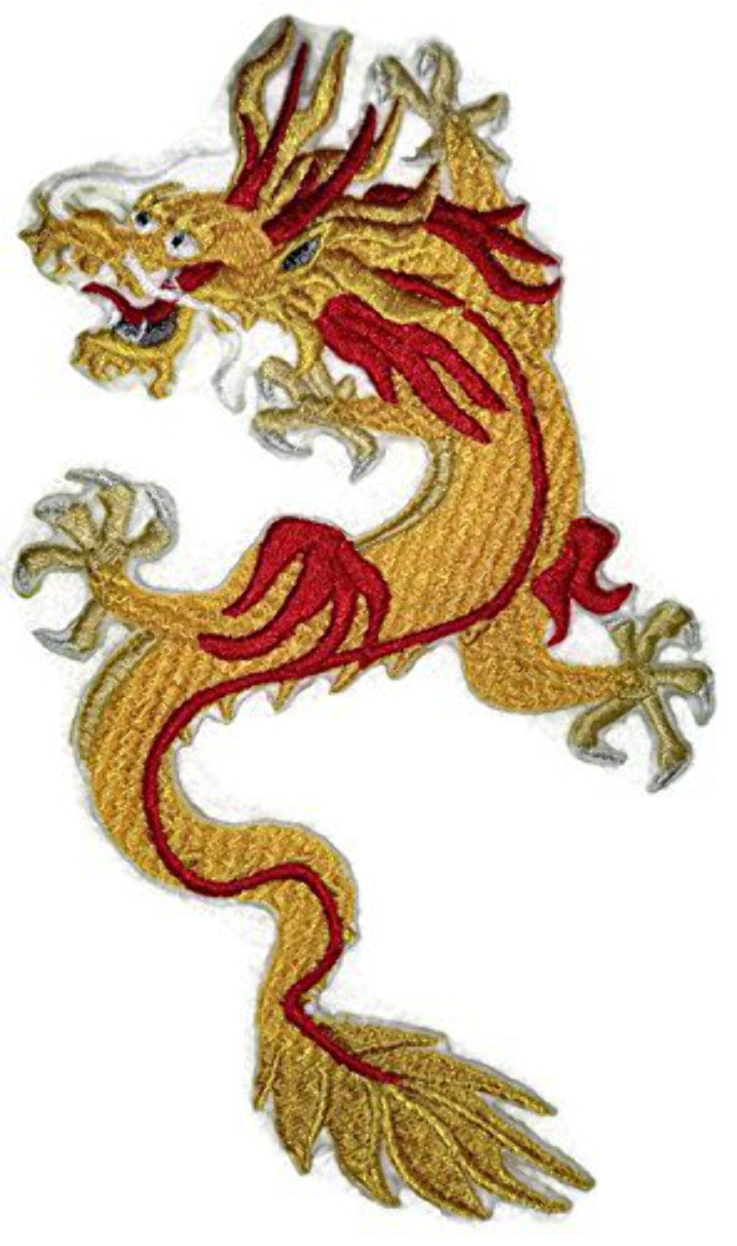 BeyondVision Custom Yellow Dragon Embroidery Iron On/Sew Patch [6.54" 4.7"]