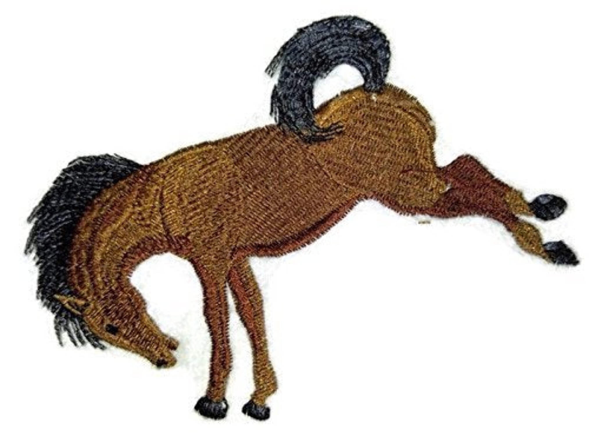 BeyondVision Custom and Unique Spirit of Stallions [Bucking Bronco Horse ] [Custom and Unique] Embroidered Iron on/Sew patch [4.99" 3.76"]