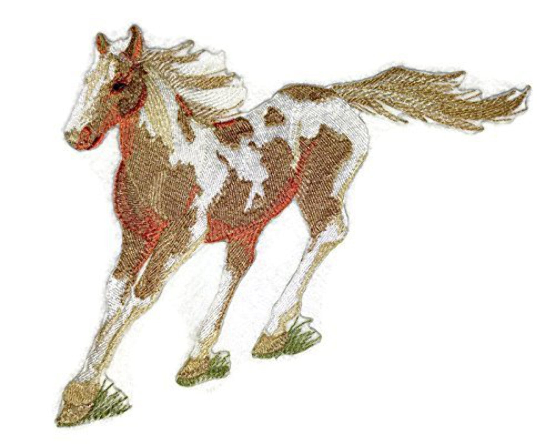 BeyondVision Custom and Unique Spirit of Stallions [Painted Horse ] [Custom and Unique] Embroidered Iron on/Sew patch [8.44" 5.85"]