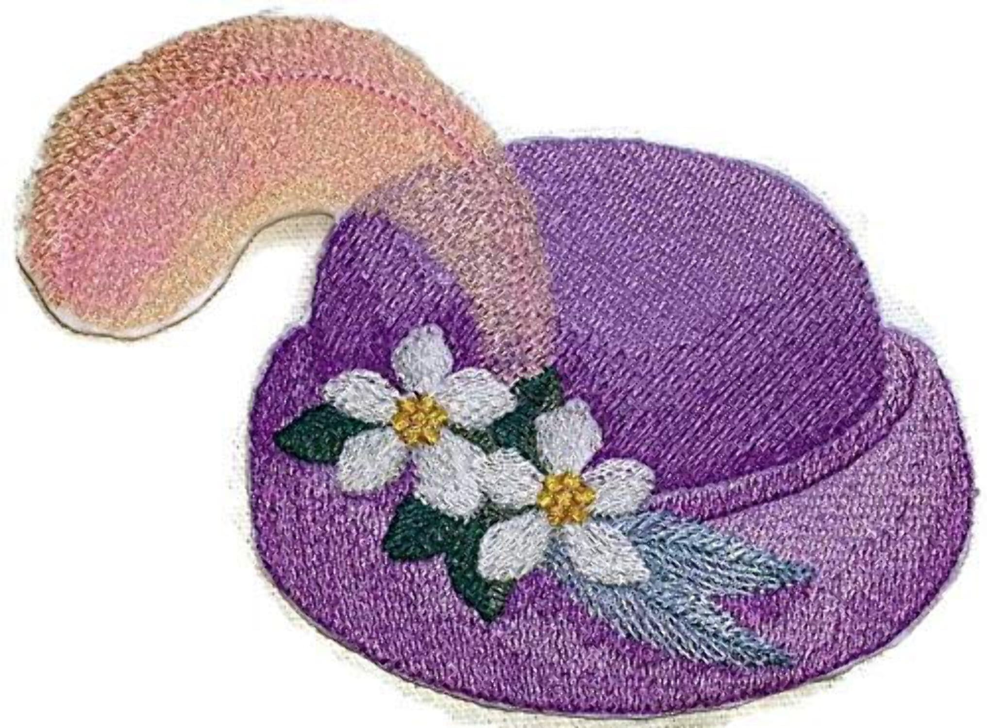 BeyondVision Custom and Unique Victorian Hat[Victorian Plumed Hat] Embroidered Iron on/Sew Patch [5.79" 3.7"]