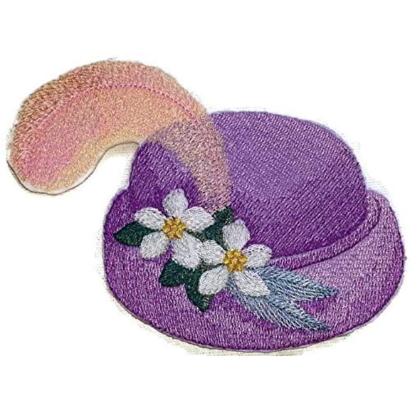 BeyondVision Custom and Unique Victorian Hat[Victorian Plumed Hat] Embroidered Iron on/Sew Patch [5.79" 3.7"]