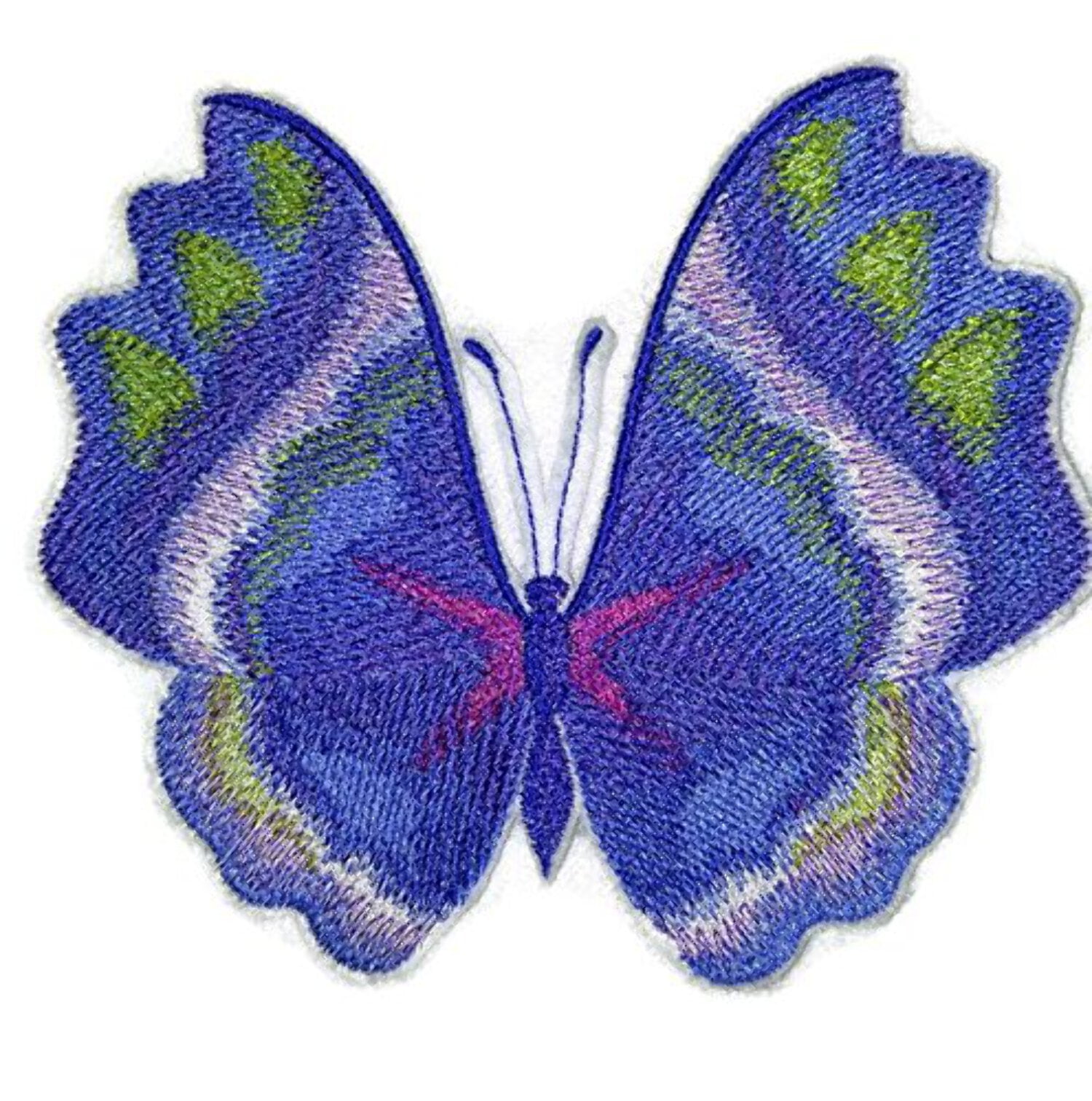 BeyondVision Custom and Unique Water Color Blooms and Butterflies [Watercolor Morning Glory Butterfly] Embroidered Iron on/Sew patch [5.76" 4.85"]