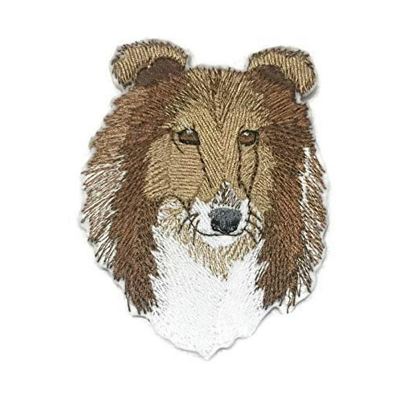 BeyondVision Amazing Dog [Rough Collie Dog Face ] Embroidery Iron On/Sew Patch (4" x 3")[Made in USA]