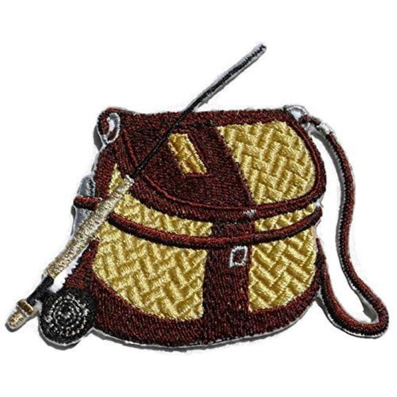 BeyondVision Let's Go Fishing Custom and Unique[ Creel & Reel ] Embroidered Iron On/Sew Patch [4" x 3.3"]