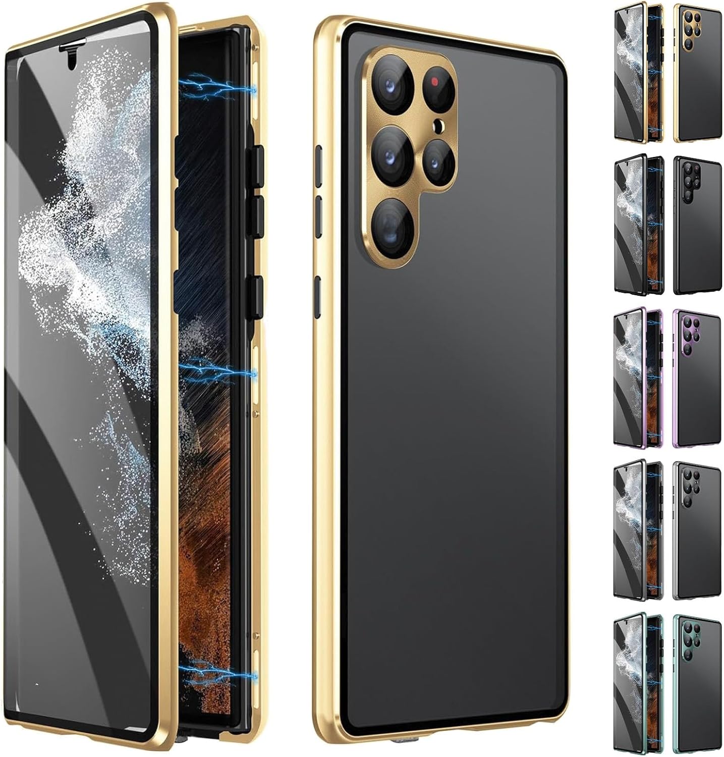 Beyonddraw Magnetic Tempered Glass Double-Sided Phone Case for Samsung ...