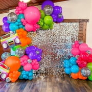 Beyondtrade 111pcs Balloon Garland Arch Kit, Back To 80s 90s Retro Theme Disco Theme Birthday Party Decor Supplies