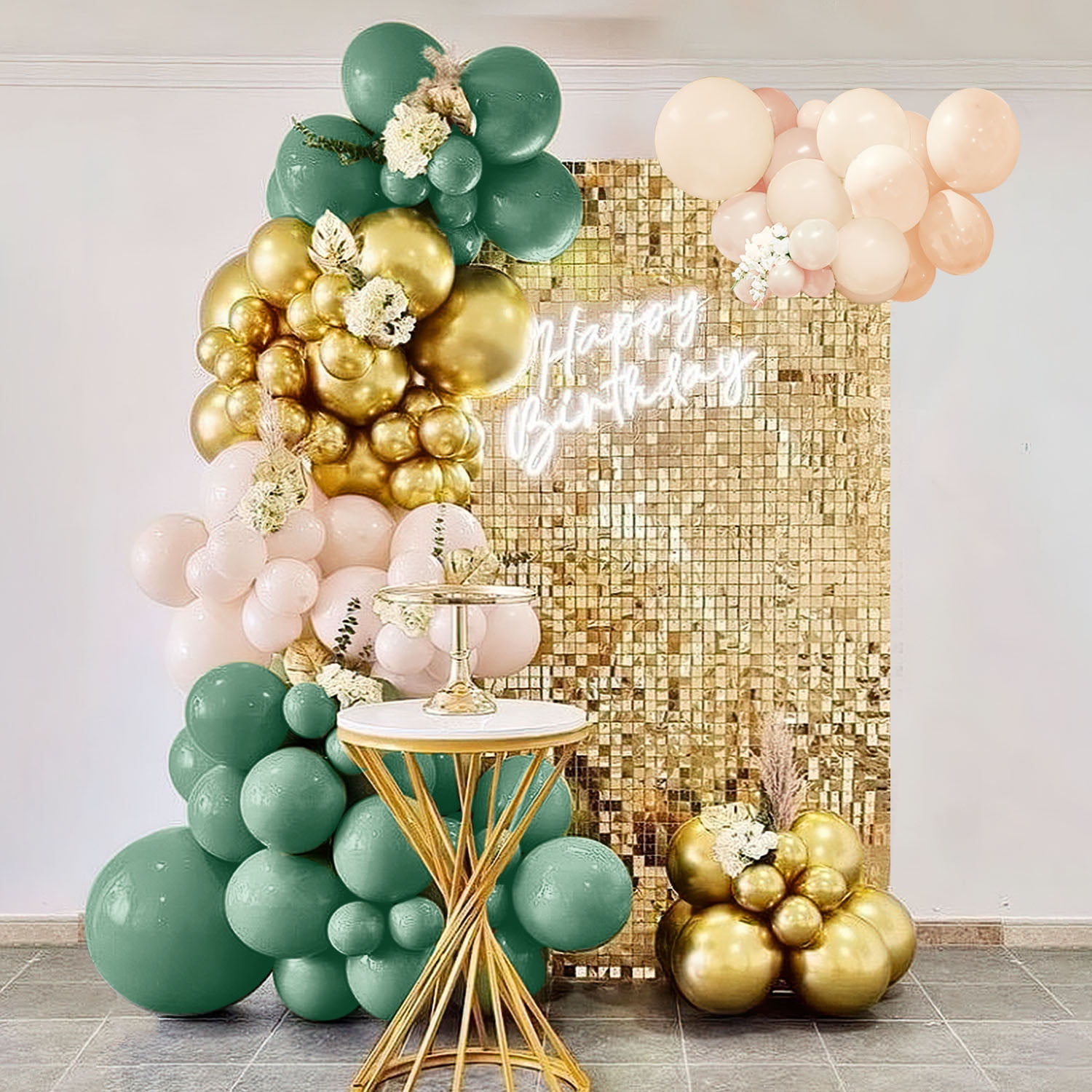 Sage Green Birthday Balloon Set - 30pcs With Banner, Bows, Confetti Balloons For Baby Shower & Party Decor