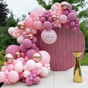 Beyondtrade 133pcs Wine Red Pink Balloon Garland Arch Kit for Wedding Party Background Decoration