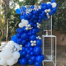 Beyondtrade 140pcs Blue White Balloons Garland Arch Kit for Birthday Party Backdrop Decoration