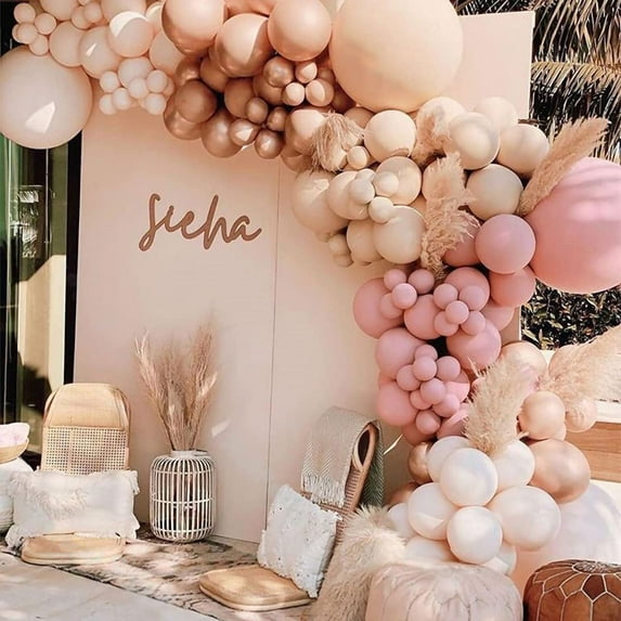 Beyondtrade 158Pcs Apricot Latex Balloons Garland Kit Arch for Birthday Party Backdrop Decoration