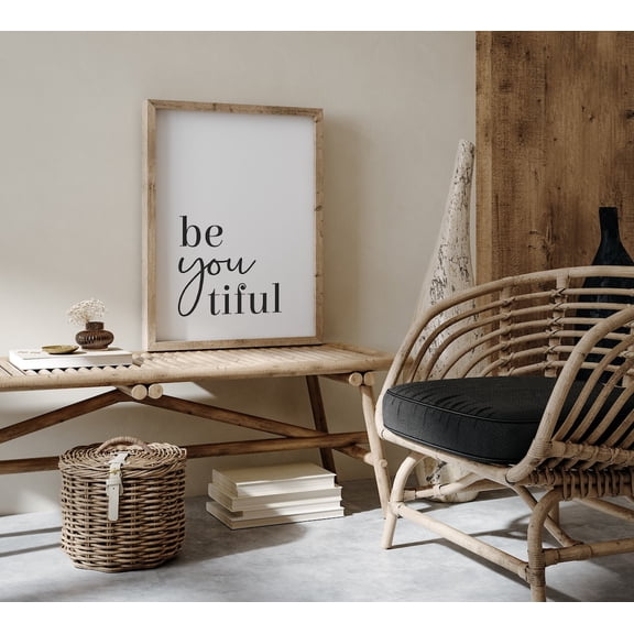 Beyoutiful Print Be You Tiful sign Woman Bedroom Decor Prints For Girl Woman Home Decor Beautiful Print Home Wall Art, Unframed Paper Poster 8x10in