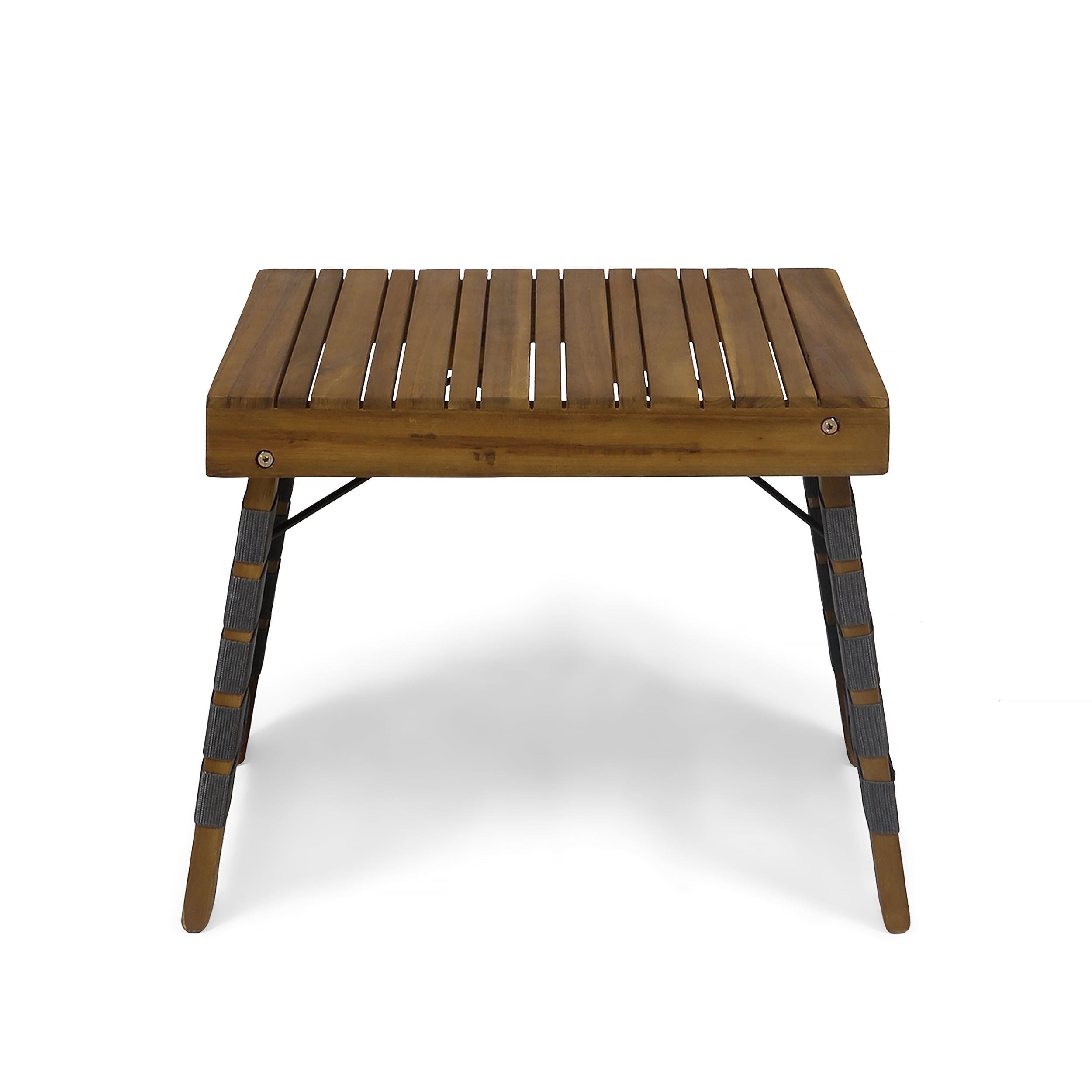 Riley Brown Patina Acacia Wood Foldable Side Table