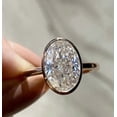 thumbnail image 1 of Bezel Engagement Ring 14k Yellow Gold Plated 3.20Ct Oval Cut Lab Created Diamond Women's Engagement Ring Silver, 1 of 3