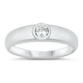 thumbnail image 1 of Bezel Engagement Round Ring CZ 925 Sterling Silver Size 10, 1 of 5