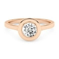 thumbnail image 1 of Bezel MiligraSet Solitaire Style, 0.50 Carat (ctw) Lab Created Moissanite Engagement Promise Ring 10k Solid Rose Gold | VVS1 Quality Ring Size-4.5, 1 of 1