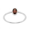 thumbnail image 1 of Bezel Set 5X3mm Oval Cut Garnet 925 Sterling Silver Solitaire Women Stacking Ring, 1 of 7