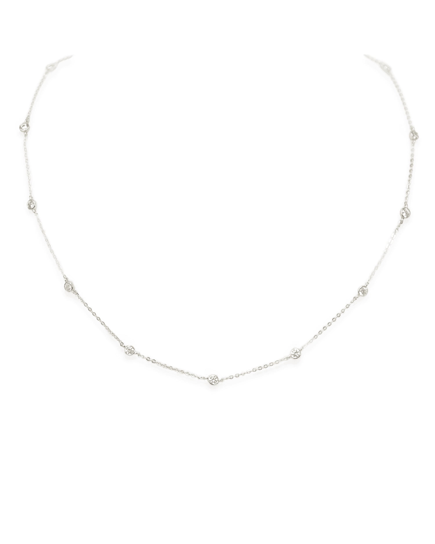 Crystal Bezel Station Layered Necklace