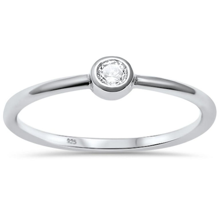 Bezel set deals cz ring
