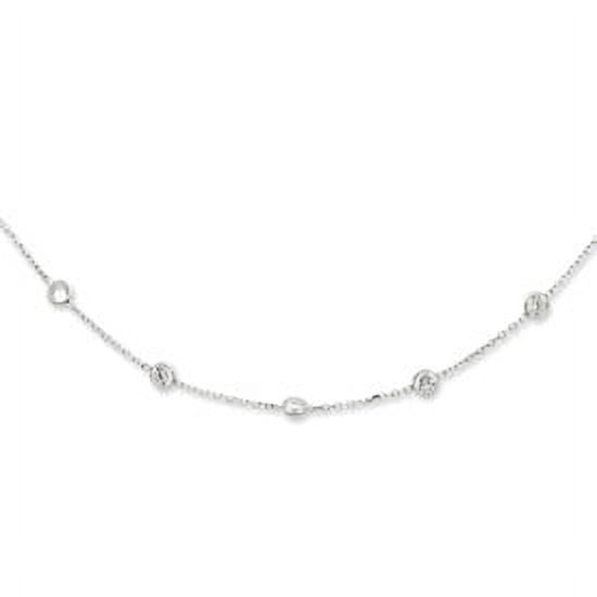 Bezel Set Delicate Necklace with Artificial Round Brilliant Diamonds by ...