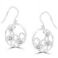thumbnail image 1 of Bezel Set Designer Earrings with Artificial Round Diamonds by Diamond Essence set in Sterling Silver, 1 of 1