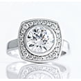 thumbnail image 1 of Bezel Set Halo Solitaire Women's Engagement Rings 1.9 Ct Diamond 14K White Gold Over, 1 of 2