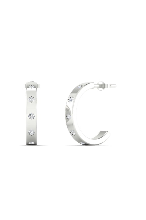 Bezel Set Hoop Diamond Earring - Fascinating Diamonds