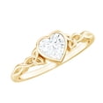 thumbnail image 1 of Rosec Jewels Certified Moissanite Heart Engagement Ring 5 mm - Bezel Set Celtic Knot Ring for Women - D-VS1 Quality Certified, 10K Yellow Gold, US 12.00, 1 of 9