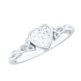 thumbnail image 1 of Rosec Jewels Certified Moissanite Heart Engagement Ring 5 mm - Bezel Set Celtic Knot Ring for Women - D-VS1 Quality Certified, 14K White Gold, US 5.00, 1 of 9