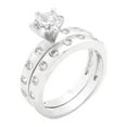 thumbnail image 1 of Bezel Set Round Cut Bridal Ring Set, 1 of 4