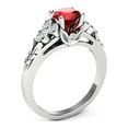 thumbnail image 1 of Bezel Set Side Diamonds With Ruby Engagement Ring, 1 of 4