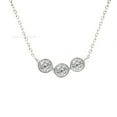 thumbnail image 1 of Bezel Set Trio Diamond Necklace Pendant, Three Stone Pendant, Everyday Wear, 14K White Gold Plated, 1 of 2