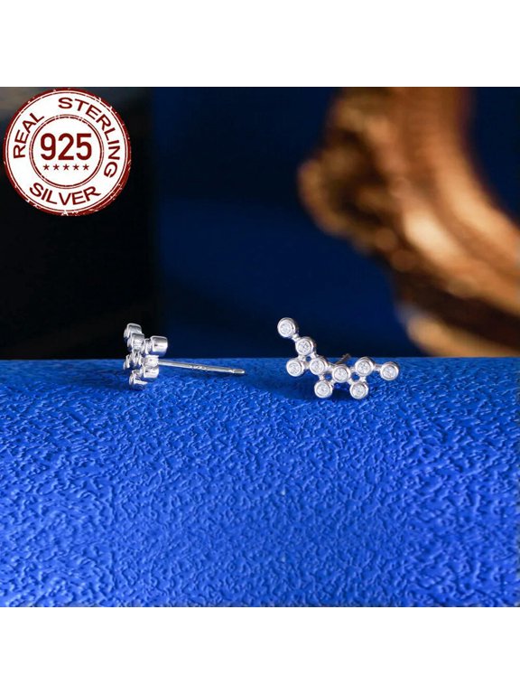 Bezel Setting Stud Earrings Luxury CZ Hypoallergenic 925 Sterling Silver Jewelry